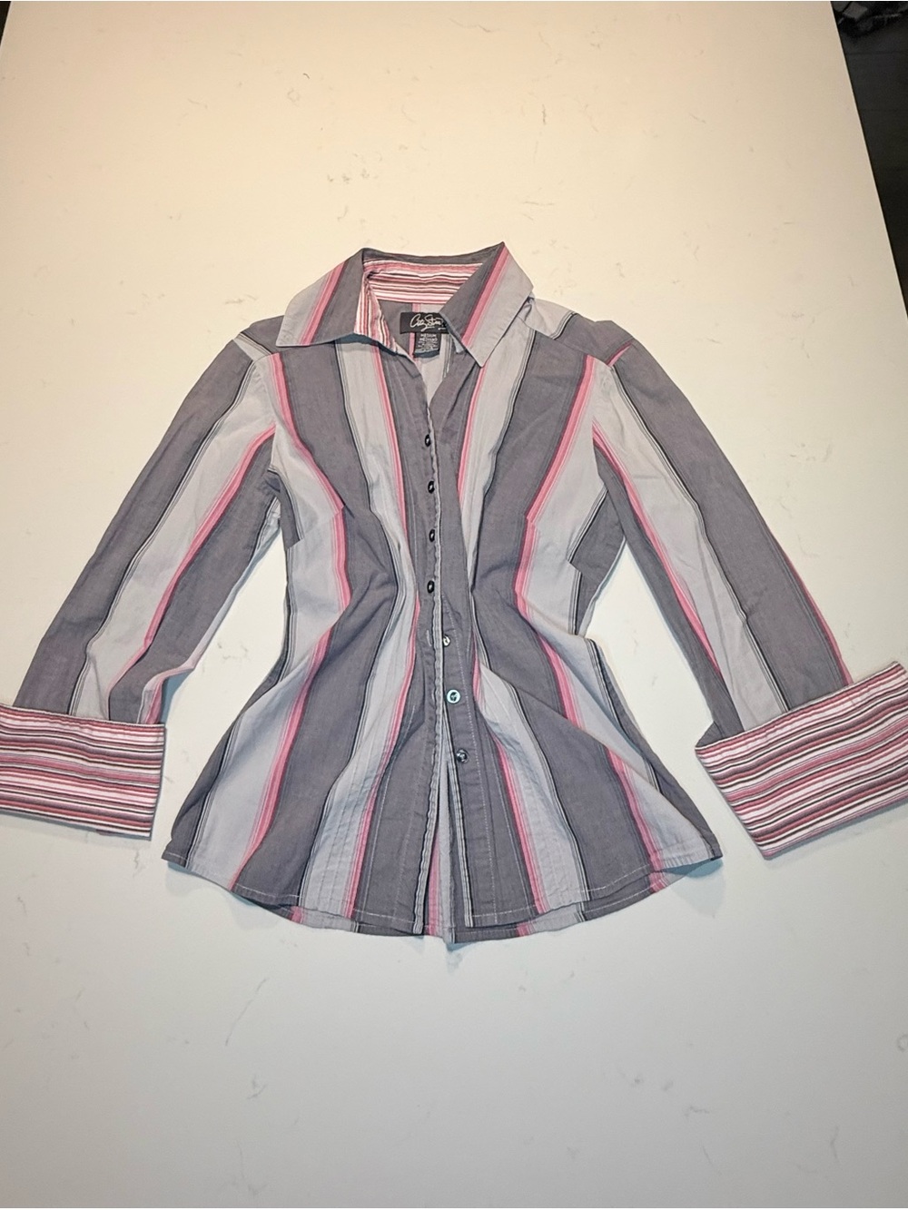 Vintage City Streets Fitted Button Down